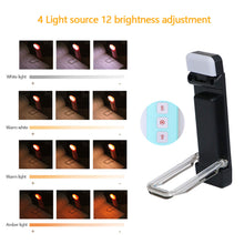 Load image into Gallery viewer, LED Clip-on Bookmark Book Light USB Rechargeable Reading Light Mini Led Brightness Adjustable Portable Bedside Desk Light