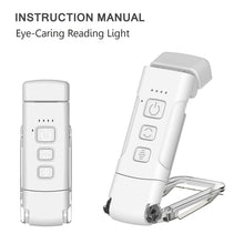 Load image into Gallery viewer, LED Clip-on Bookmark Book Light USB Rechargeable Reading Light Mini Led Brightness Adjustable Portable Bedside Desk Light