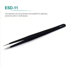 Load image into Gallery viewer, Stainless Steel Curved Straight Black Tweezer Nail Art Nipper Picking Tool Sequins Beads Making Tool Hand Tool Set