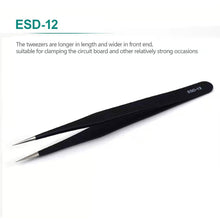 Load image into Gallery viewer, Stainless Steel Curved Straight Black Tweezer Nail Art Nipper Picking Tool Sequins Beads Making Tool Hand Tool Set