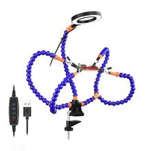 Load image into Gallery viewer, Multi Soldering Helping Hand Tool Table Clip with Magnifying Glass Third Hand Soldering Stand Welding PCB Holder Flexible Arm Soldering Tool