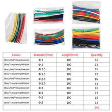 Load image into Gallery viewer, 127-328pcs Heat-shrink Tubing Thermoresistant Tube 2:1 Heat Shrink Wrapping Kit Electrical Connection Wire Cable Insulation Sleeving