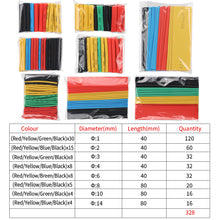 Load image into Gallery viewer, 127-328pcs Heat-shrink Tubing Thermoresistant Tube 2:1 Heat Shrink Wrapping Kit Electrical Connection Wire Cable Insulation Sleeving