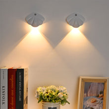 Load image into Gallery viewer, Shell Shape Wiring-Free Rechargeable Human Body Sensor Light Smart Led Night Light LED Corridor Staircase Magnetic Indoor Wall Light
