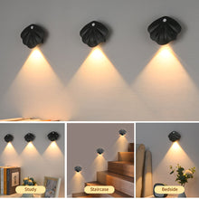 Load image into Gallery viewer, Shell Shape Wiring-Free Rechargeable Human Body Sensor Light Smart Led Night Light LED Corridor Staircase Magnetic Indoor Wall Light