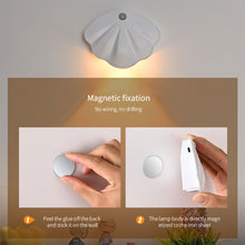 Load image into Gallery viewer, Shell Shape Wiring-Free Rechargeable Human Body Sensor Light Smart Led Night Light LED Corridor Staircase Magnetic Indoor Wall Light