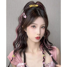 Load image into Gallery viewer, Gripping Clip Ponytail Wig Fluffy Colorful Highlight Dyed Ponytail Simulation Synthetic Wig Natural Long Curly Hair