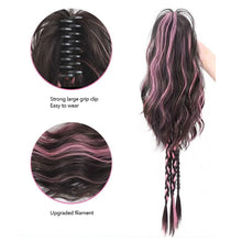 Load image into Gallery viewer, Gripping Clip Ponytail Wig Fluffy Colorful Highlight Dyed Ponytail Simulation Synthetic Wig Natural Long Curly Hair