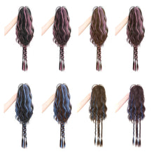 Load image into Gallery viewer, Gripping Clip Ponytail Wig Fluffy Colorful Highlight Dyed Ponytail Simulation Synthetic Wig Natural Long Curly Hair