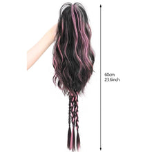 Load image into Gallery viewer, Gripping Clip Ponytail Wig Fluffy Colorful Highlight Dyed Ponytail Simulation Synthetic Wig Natural Long Curly Hair