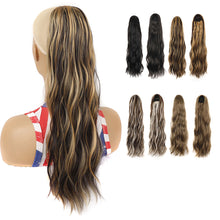 Load image into Gallery viewer, Elastic Mesh Drawstring Wig Ponytail Water Ripple Long Curly Hair Synthetic Wig High Temperature Silk Hair Extensions