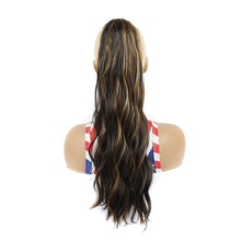Load image into Gallery viewer, Elastic Mesh Drawstring Wig Ponytail Water Ripple Long Curly Hair Synthetic Wig High Temperature Silk Hair Extensions