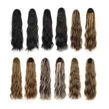 Load image into Gallery viewer, Elastic Mesh Drawstring Wig Ponytail Water Ripple Long Curly Hair Synthetic Wig High Temperature Silk Hair Extensions