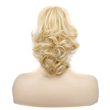 Load image into Gallery viewer, Gripping Clip Style Two Tone Highlight Dyed Wig Ponytail Natural Simulation Short Curly Hair Synthetic Hair Piece