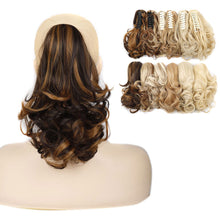 Load image into Gallery viewer, Gripping Clip Style Two Tone Highlight Dyed Wig Ponytail Natural Simulation Short Curly Hair Synthetic Hair Piece
