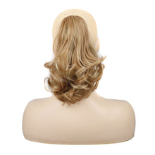 Load image into Gallery viewer, Gripping Clip Style Two Tone Highlight Dyed Wig Ponytail Natural Simulation Short Curly Hair Synthetic Hair Piece