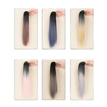 Load image into Gallery viewer, Mini Gripping Clip Ponytail Wig Gradient Long Straight Hair Natural Seamless Synthetic Ponytail Wig Hair Extensions for Women