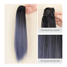 Load image into Gallery viewer, Mini Gripping Clip Ponytail Wig Gradient Long Straight Hair Natural Seamless Synthetic Ponytail Wig Hair Extensions for Women