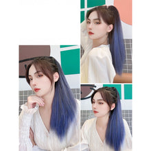 Load image into Gallery viewer, Mini Gripping Clip Ponytail Wig Gradient Long Straight Hair Natural Seamless Synthetic Ponytail Wig Hair Extensions for Women