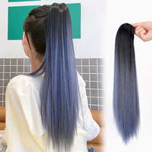 Load image into Gallery viewer, Mini Gripping Clip Ponytail Wig Gradient Long Straight Hair Natural Seamless Synthetic Ponytail Wig Hair Extensions for Women