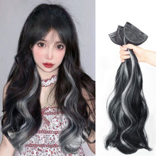 Load image into Gallery viewer, 3pcs Wig Pieces Natural Simulation Synthetic Wig Highlight Dyeing Fluffy Long Curly Hair Invisible Hair Extensions for Women