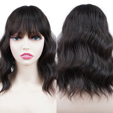 Load image into Gallery viewer, High Temperature Silk Wig Piece Air Bangs Ripple Short Curly Wig Piece Fluffy Increase Hair Volume Synthetic Wig