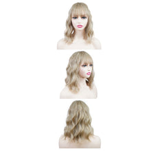 Load image into Gallery viewer, High Temperature Silk Wig Piece Air Bangs Ripple Short Curly Wig Piece Fluffy Increase Hair Volume Synthetic Wig