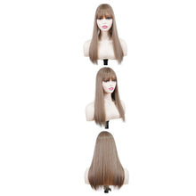 Load image into Gallery viewer, High Temperature Silk Wig Piece Long Straight Hair Wig Piece Fluffy Increase Hair Volume Synthetic Simulation Wig