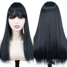 Load image into Gallery viewer, High Temperature Silk Wig Piece Long Straight Hair Wig Piece Fluffy Increase Hair Volume Synthetic Simulation Wig