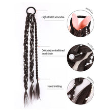 Load image into Gallery viewer, Pearl Braid Wig Synthetic Wig Hair Rope Braided Hair Long Ponytail Hair Extensions False Hair Piece for Women