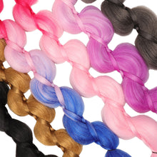 Load image into Gallery viewer, Colorful Gradient Wig Ponytail Braid Personalized Elastic Hair Rope Long Ponytail Synthetic Hair Extensions for Women