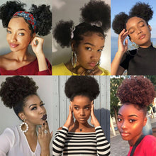 Load image into Gallery viewer, Elastic Drawstring Mesh Curly Wig Hair Extensions Bun Fluffy Updo Chignon Synthetic Wig Messy Bun for Women