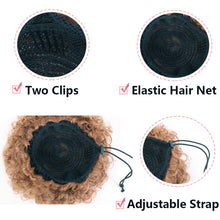 Load image into Gallery viewer, Elastic Drawstring Mesh Curly Wig Hair Extensions Bun Fluffy Updo Chignon Synthetic Wig Messy Bun for Women