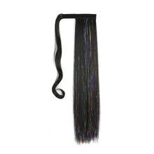 Load image into Gallery viewer, Colorful Silk Long Straight Hair Ponytail Wig Strap Style Adhesive Buckle Synthetic Wig Ponytail Hair Extensions