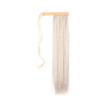 Load image into Gallery viewer, Colorful Silk Long Straight Hair Ponytail Wig Strap Style Adhesive Buckle Synthetic Wig Ponytail Hair Extensions