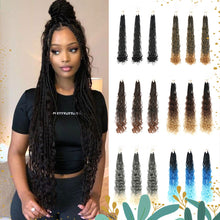 Load image into Gallery viewer, Gradient Crochet Wig Braids Natural Simulation Long Curly Hair 24inch Synthetic Hair Extensions for Women
