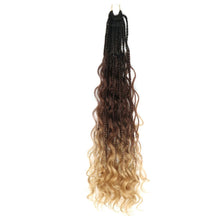 Load image into Gallery viewer, Gradient Crochet Wig Braids Natural Simulation Long Curly Hair 24inch Synthetic Hair Extensions for Women