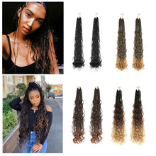 Load image into Gallery viewer, Gradient Crochet Wig Braids Natural Simulation Long Curly Hair 24inch Synthetic Hair Extensions for Women