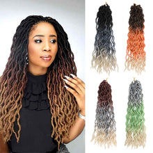 Load image into Gallery viewer, 14inch Multicolored Crochet Wig Braids Fluffy Natural Simulation Long Curly Hair Synthetic Hair Extensions Dreadlocks for Women