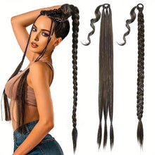 Load image into Gallery viewer, Colored High-temperature Silk Wig Ponytail Braid Shiny Laser Silk Ponytail Simulation Synthetic Wig Hairband Hair Extensions