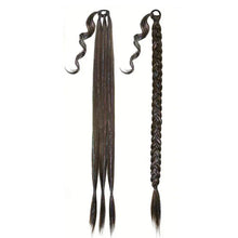 Load image into Gallery viewer, Colored High-temperature Silk Wig Ponytail Braid Shiny Laser Silk Ponytail Simulation Synthetic Wig Hairband Hair Extensions
