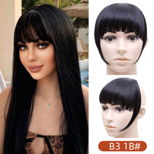 Load image into Gallery viewer, Qi Bangs with Sideburns Wig Slanted Bangs Center Parted Women's Bangs Wig Piece Girls Creative False Bangs Hair Extension