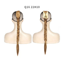 Load image into Gallery viewer, Long Straight Synthetic Hair Extension Braided Fishtail Fishbone Drawstring Ponytail Hair Ombre Blonde For White Women
