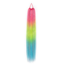 Load image into Gallery viewer, 9-strand Braided Colorful Laser Silk Fake Hair Ponytail Extension Hair Colorful Braid Gradient Color Wig for Women Girls