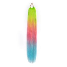 Load image into Gallery viewer, 9-strand Braided Colorful Laser Silk Fake Hair Ponytail Extension Hair Colorful Braid Gradient Color Wig for Women Girls