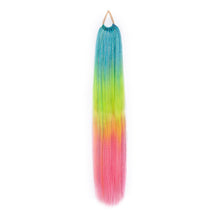Load image into Gallery viewer, 9-strand Braided Colorful Laser Silk Fake Hair Ponytail Extension Hair Colorful Braid Gradient Color Wig for Women Girls