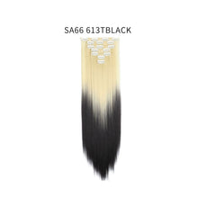 Load image into Gallery viewer, 7pcs/Set Long Straight Hair Extension Wig Gradient High Tempreture Synthetic Hairpiece Clip in Red Women Hair Extensions