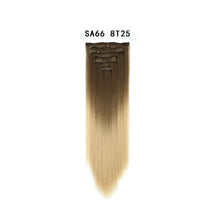 Load image into Gallery viewer, 7pcs/Set Long Straight Hair Extension Wig Gradient High Tempreture Synthetic Hairpiece Clip in Red Women Hair Extensions