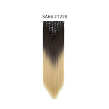 Load image into Gallery viewer, 7pcs/Set Long Straight Hair Extension Wig Gradient High Tempreture Synthetic Hairpiece Clip in Red Women Hair Extensions