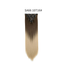 Load image into Gallery viewer, 7pcs/Set Long Straight Hair Extension Wig Gradient High Tempreture Synthetic Hairpiece Clip in Red Women Hair Extensions